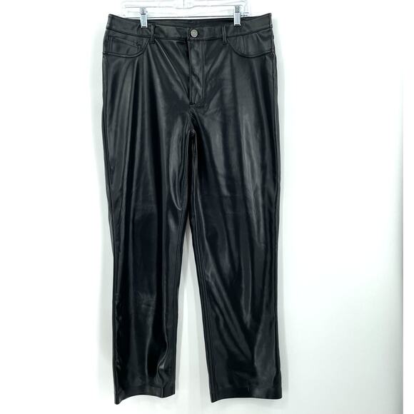 Joie Faux Leather Women’s Pants, EUC, Black, Sz. 12 - Picture 3 of 15